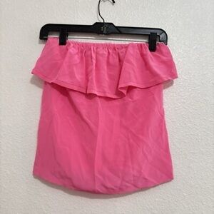 Lilly Pulitzer Pink Ginny Silk Strapless Top